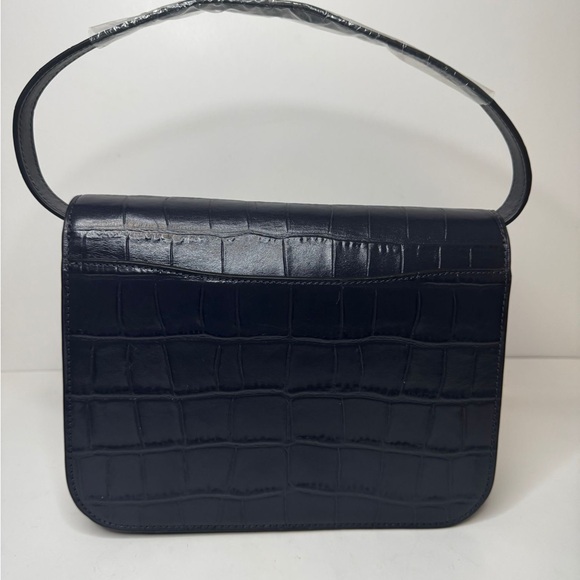 COACH Brynn Crossbody Crocodile Embossed Flap Leather Bag Blue - Picture 8 of 15